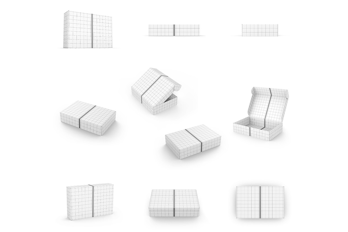 Box Mockup Set - 9x6x2 in, a Packaging Mockup by VadimPetrov (Photo 12 of 12)