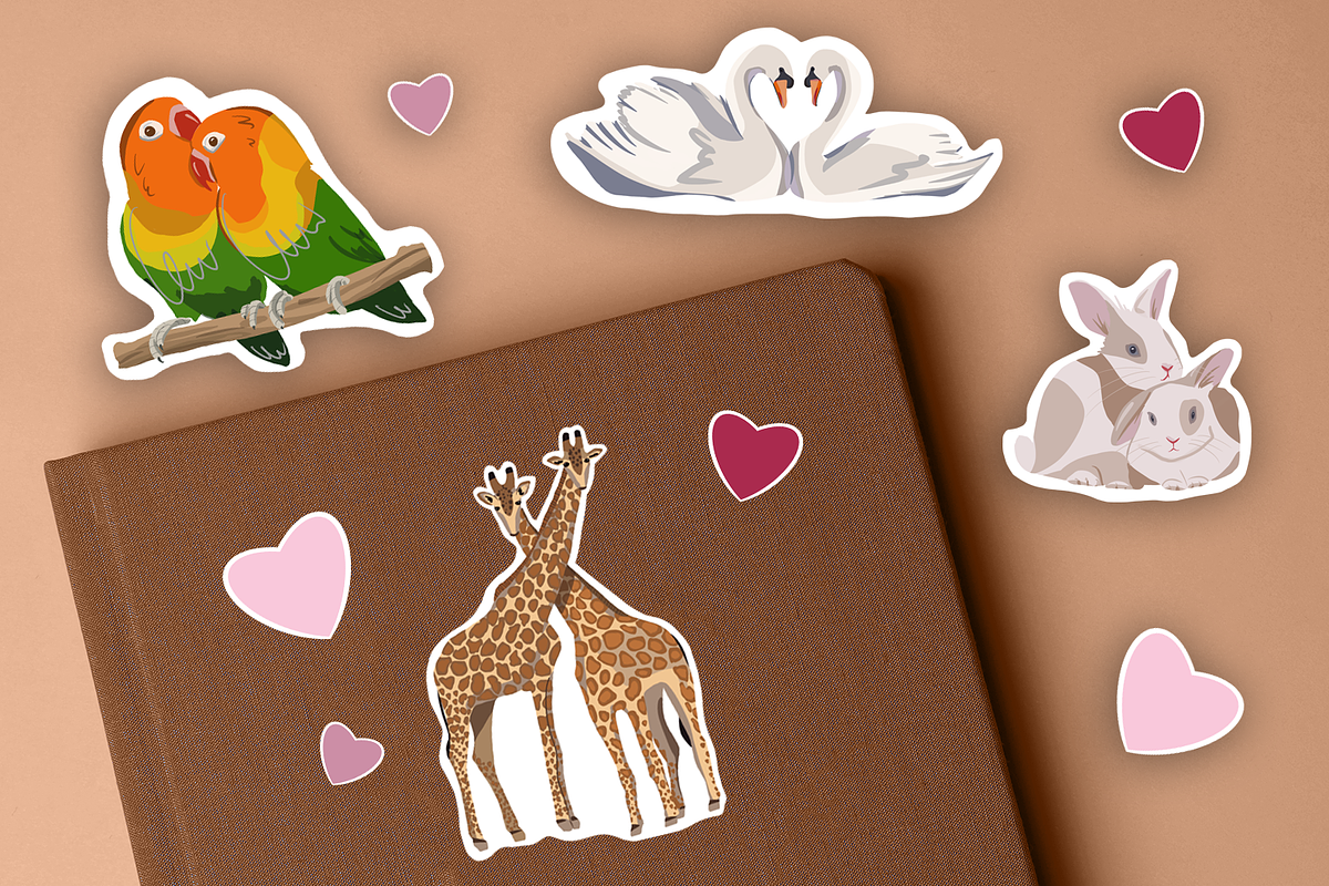 Love is in the Air - Clip Art Set, an Animal Illustration by Tati Bordiu Digital (Photo 3 of 4)