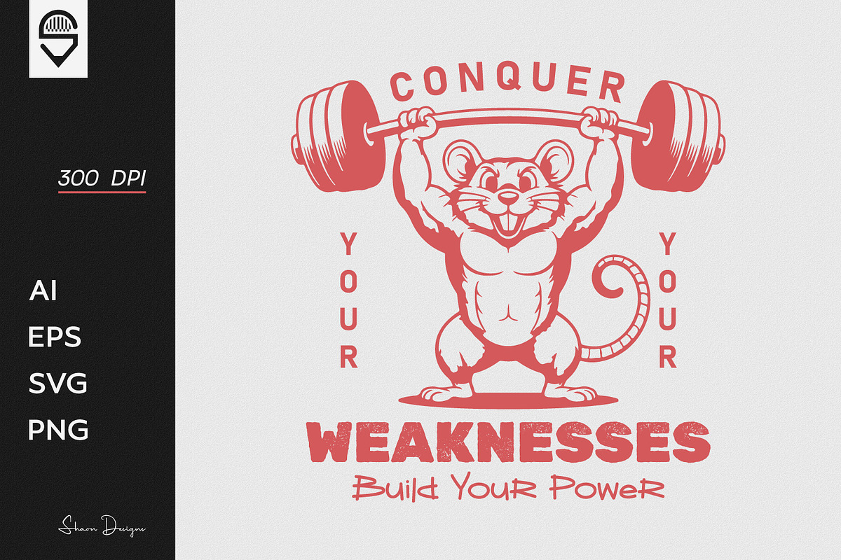 Funny weightlifting t shirt design, a Graphic by shaondesigns (Photo 1 of 4)