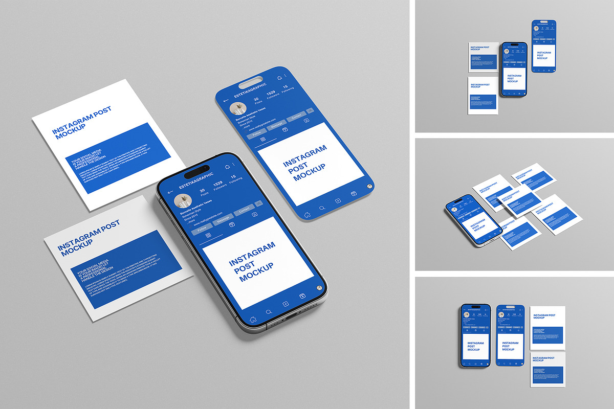 Instagram Post Story Mockup, a Device Mockup by Afif_studio (Photo 1 of 5)