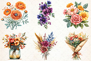 Autumn Bouquets Clipart, an Illustration by Libby Wishes (Thumbnail 8 of 10)