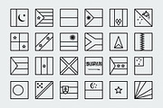 Outline square world flags, a Graphic by Xinh Studio (Thumbnail 5 of 5)