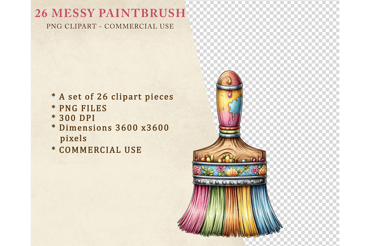 Messy Paintbrush Clipart PNG, an Illustration by Memories By Lea (Photo 6 of 8)