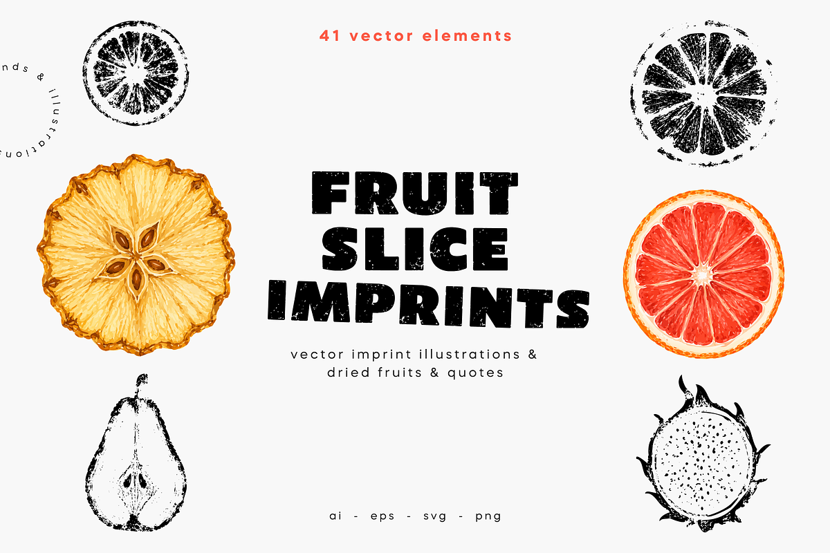 Fruit Slice Imprints | Vector Pack, a Food Illustration by Nutalin Art (Photo 1 of 13)