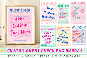 Custom Trendy Guest Check PNG Bundle, a Poster Template by LemonDesign