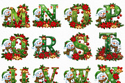 Christmas Snowman Alphabet PNG, an Illustration by Craft Nest (Thumbnail 3 of 6)