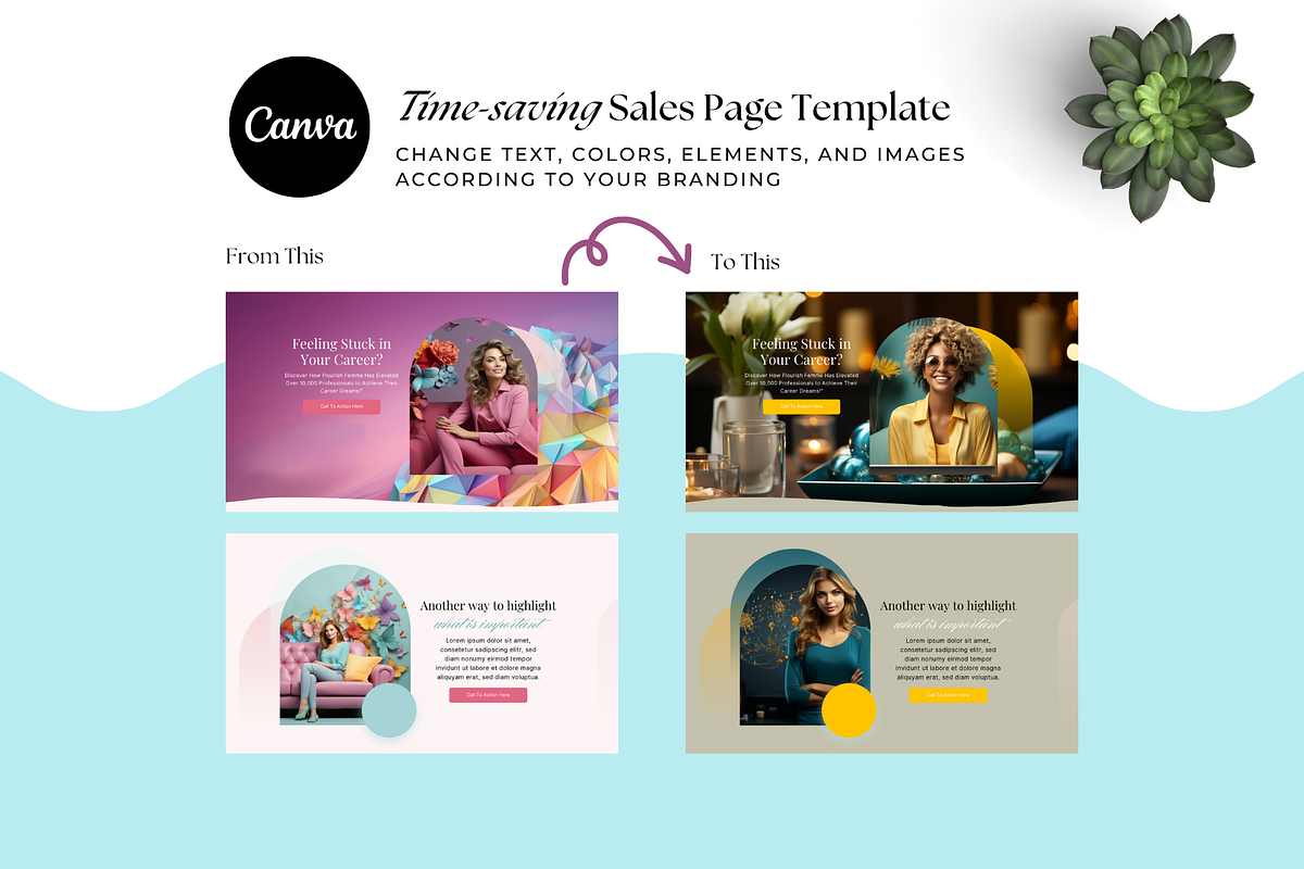 Flourish Femme Canva Sales Page, a Landing Page Template by The Blog Creative (Photo 5 of 7)