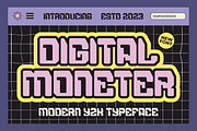 Digital Moneter - A Modern Techno Y2, a Sans Serif Font by Marvadesign (Thumbnail 1 of 8)