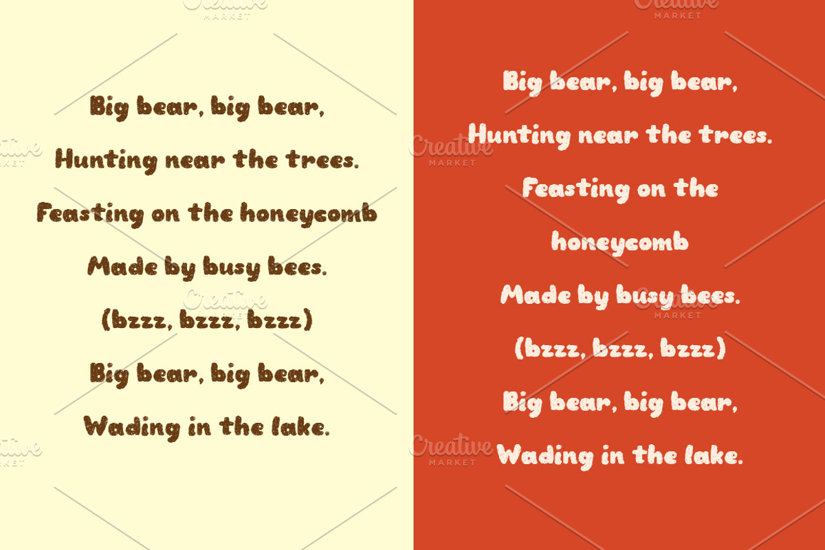 TeddyBear - handcrafted font preview 3