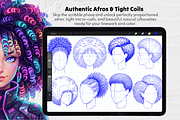 240 Curly Hair Procreate Stamps, a Brush Add-On by Selentaori Studio (Thumbnail 7 of 12)