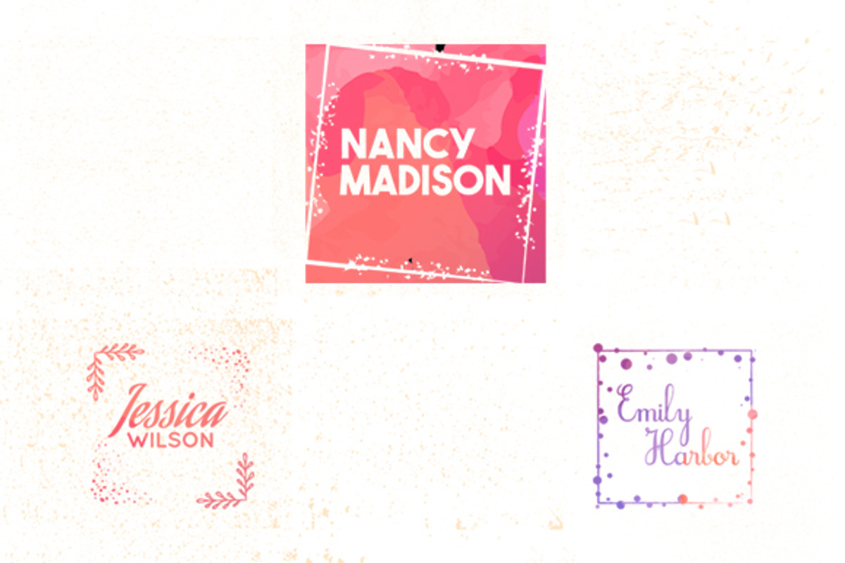 Feminine Logo Creator Kit - Square, a Branding & Logo Template by Pulp Creative Studios (Photo 2 of 9)