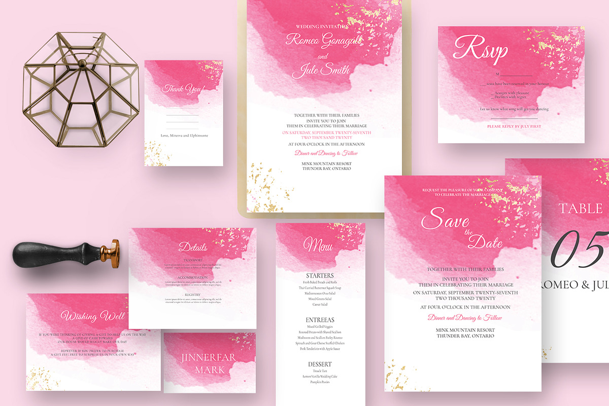 Classy Watercolor Wedding Suite, an Invitation Template by Design with Qurat (Photo 1 of 4)