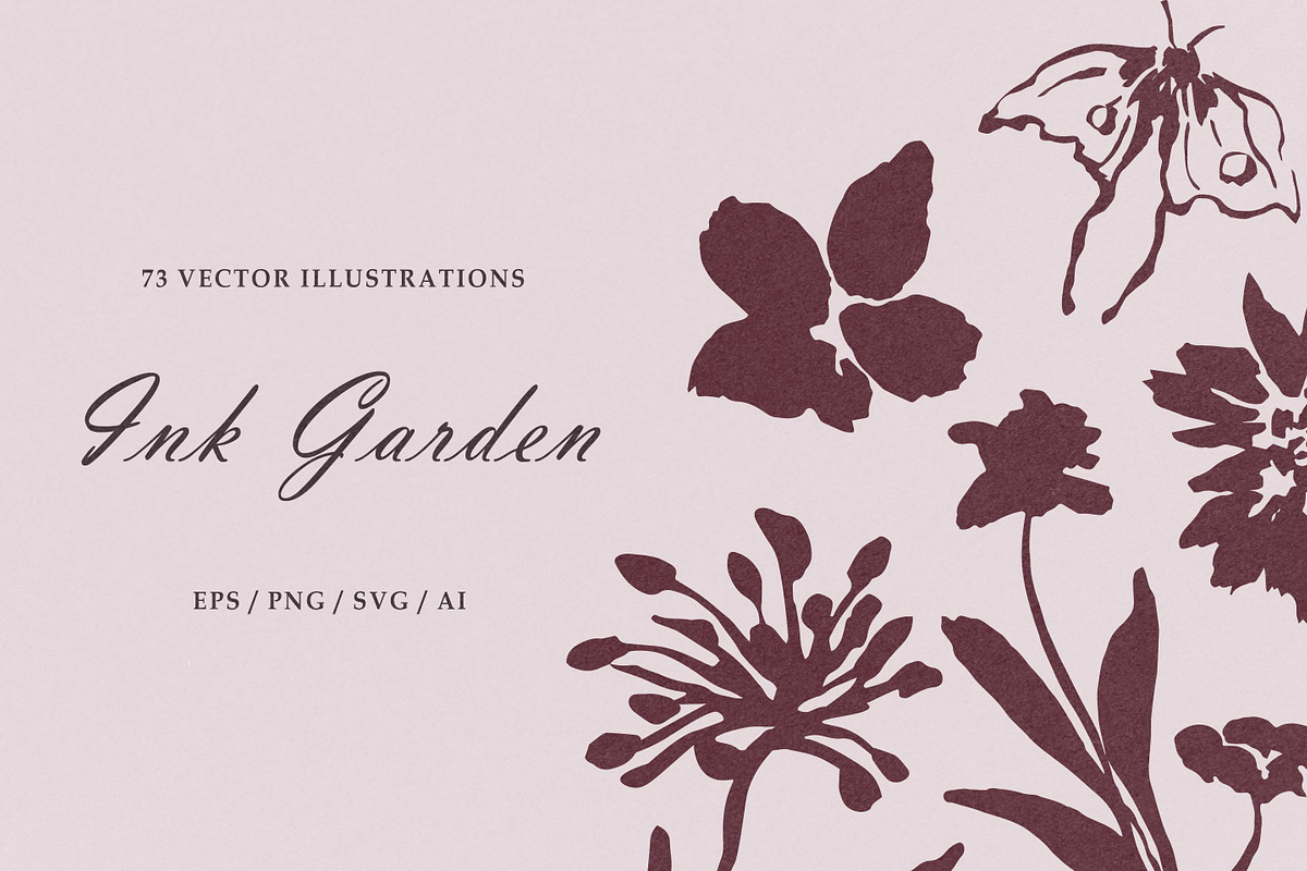 Ink Garden Clipart collection, an Object Illustration by RaDavCrafts (Photo 1 of 12)