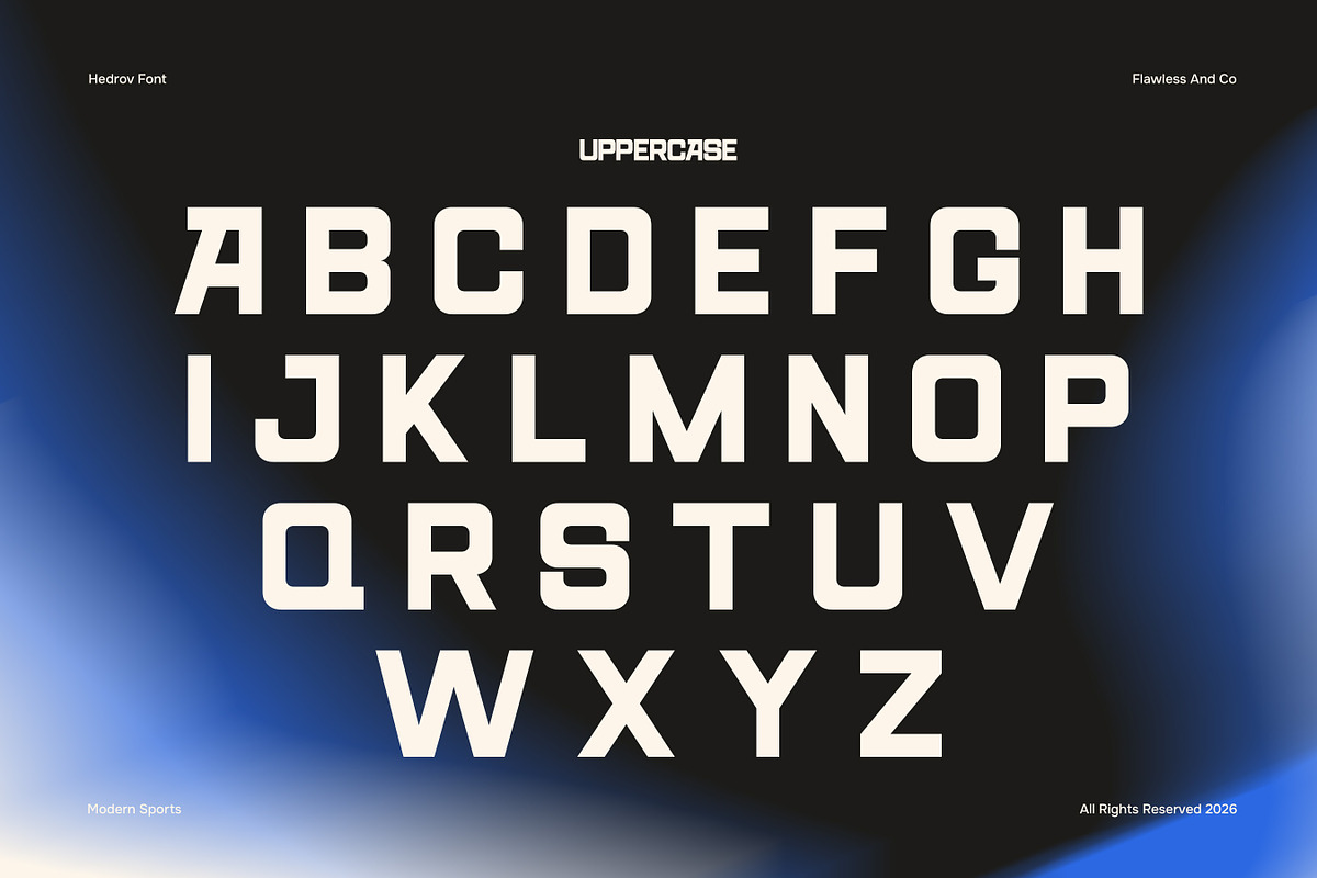 Hedrov - Bold Sports Display Font, a Sans Serif Font by Flawless And Co (Photo 6 of 10)