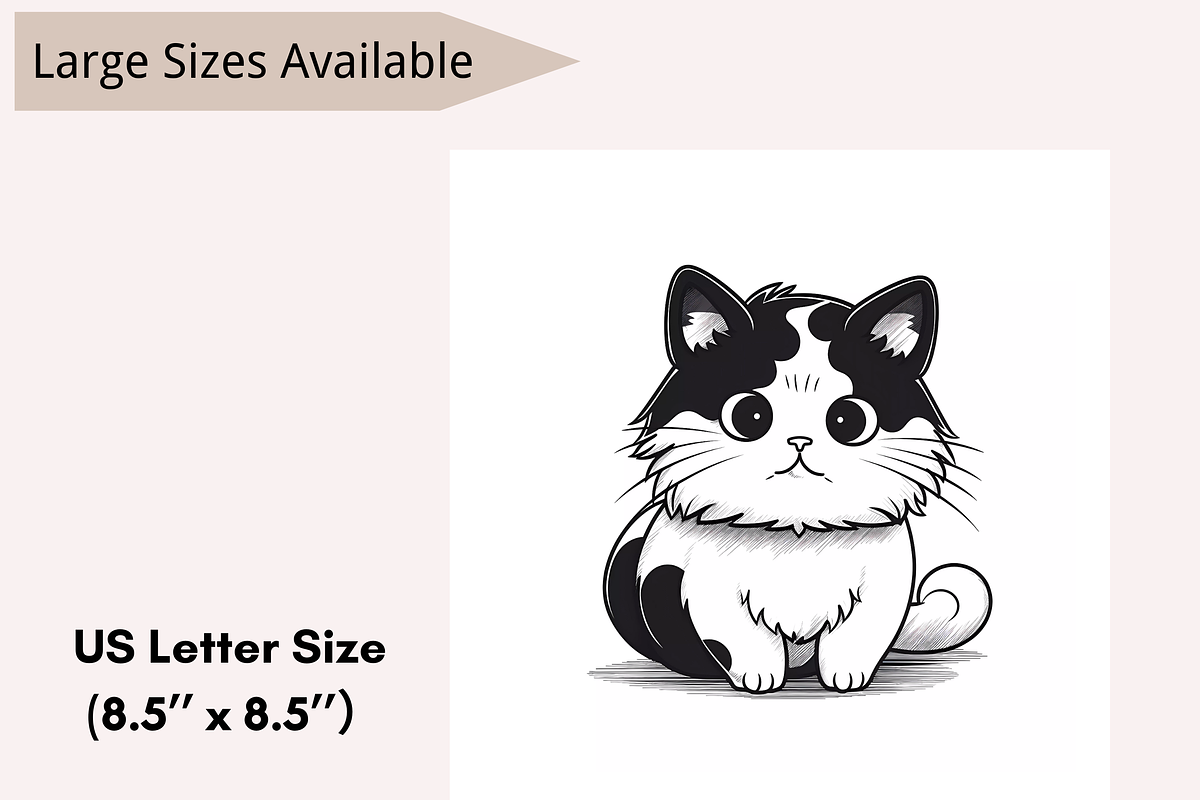 32 Cute Cat Coloring Book for Kids, an Animal Illustration by LA Design (Photo 7 of 10)