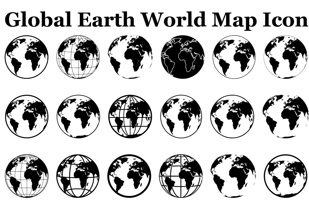 Global Earth World Map Icon Bundle, an Icon by musafir_fashion (Photo 1 of 10)