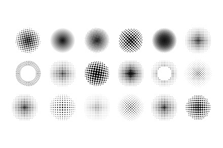 Halftone circles. Retro geometric, an Illustration by Frogella