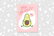 Cartoon Avocado Postcard, a Decorative Illustration by PsychocheArt (Thumbnail 2 of 4)