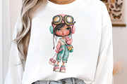 Whimsical Summer Girl Png Clipart, an Illustration by SinaCreation (Thumbnail 7 of 9)