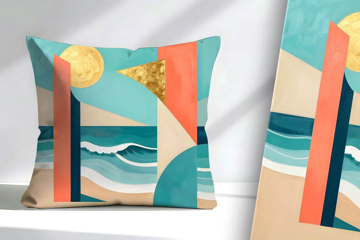 Sea Side Modern Cubist Abstract, a Decorative Illustration by Sharon Schwalbe (Photo 2 of 5)