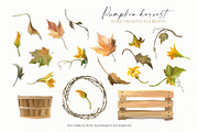 Pumpkin harvest - autumn clipart, an Illustration by Vasmila (Thumbnail 11 of 15)