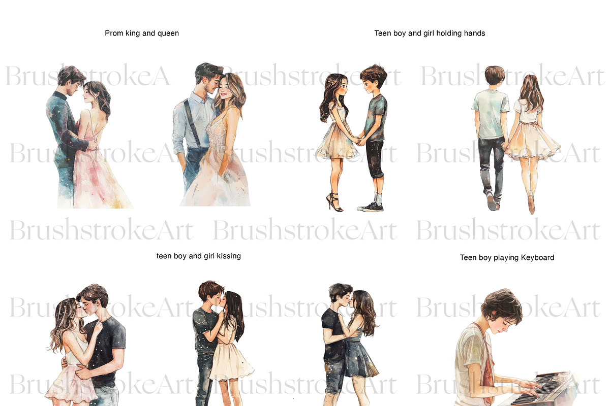 Teen Clipart, Young Woman, Cute Boys, a Person Illustration by BrushstrokeArtGB (Photo 7 of 10)