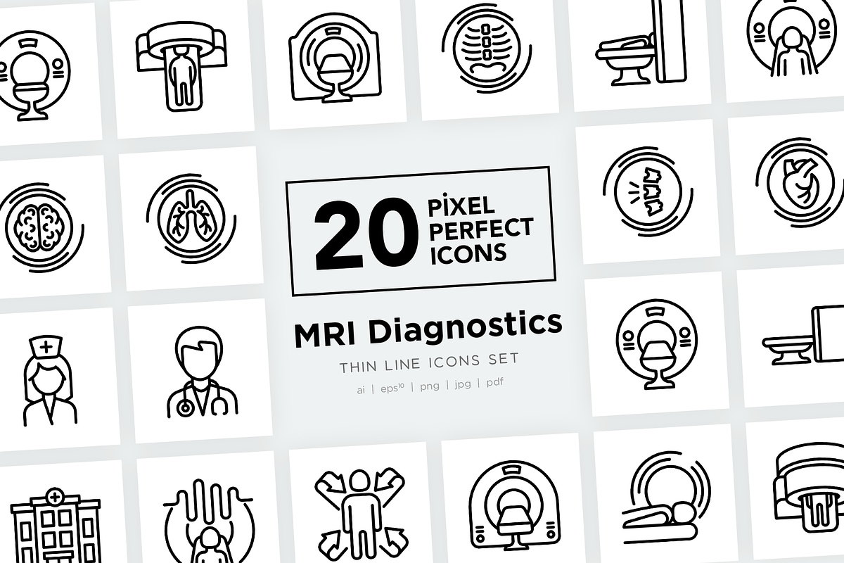 MRI Diagnostics Pixel Perfect Icons, an Outline Icon by Alex Blogoodf (Photo 11 of 11)