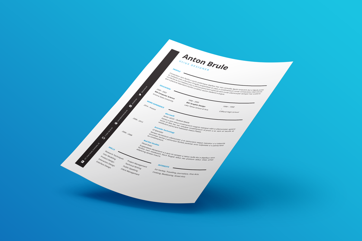 Anton Brule Resume Template, a Resume Template by Projectile (Photo 3 of 4)