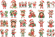 Christmas Kids Watercolor Clipart, an Illustration by Sublimation Artist (Thumbnail 2 of 6)