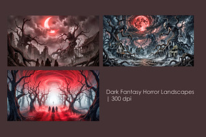 Dark Fantasy Horror Landscapes, a Seasonal Illustration by StockVerse Creative
