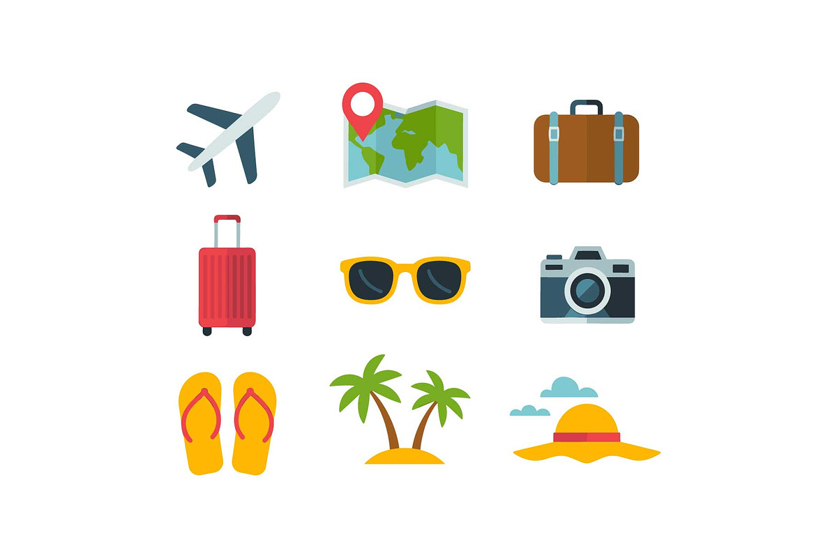 Tropical Beach Travel Icons Pack, an Object Graphic by jahid234 (Photo 2 of 13)