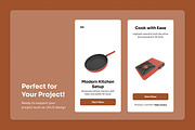 Modern Kitchen 3D Interior Icons, a Work Illustration by twinstd (Thumbnail 4 of 6)