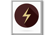 Fine Vector lightningFlat Icon With, an Outline Icon by FineArtStudio (Thumbnail 2 of 3)