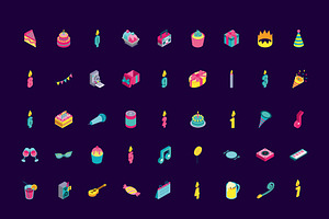 Birthday Isometric Icon Set, a Templates & Theme by studiogstock