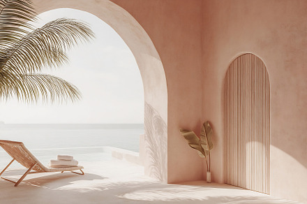 Coastal retreat with sunlight, an Architecture Photo by Beautiful things