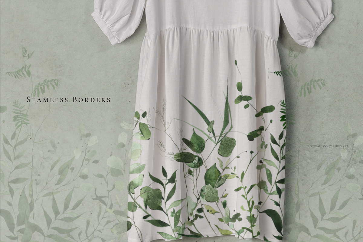 World Of Leaves. Greenery Watercolor, an Object Graphic by Khrys.art (Photo 4 of 15)