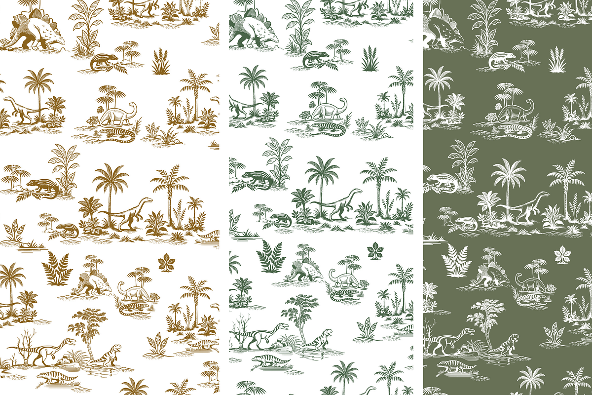 Dinosaur Illustrated Toile Pattern, a Background Graphic by Hughes Studio (Photo 8 of 8)