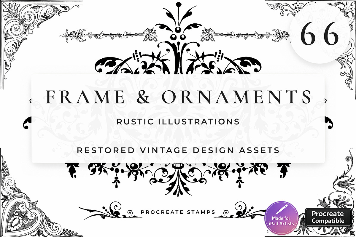 Procreate Frames & Ornaments brushes, a Brush Add-On by AW Studios (Photo 1 of 8)
