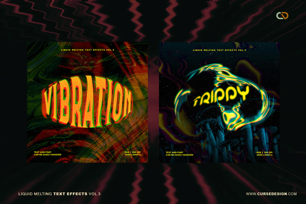 Liquid Melting Text Effects Vol.3, an Action Add-On by Cursedesign (Photo 4 of 9)