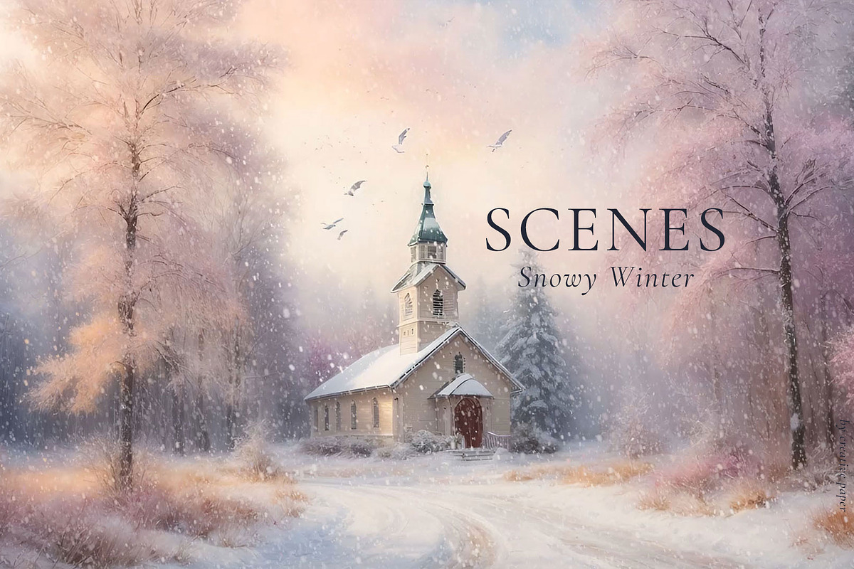 Merry Christmas Animated Snowy Scene, a Background Graphic by by creative paper (Photo 6 of 11)