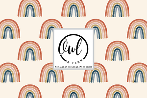 Boho Rainbow Seamless Pattern