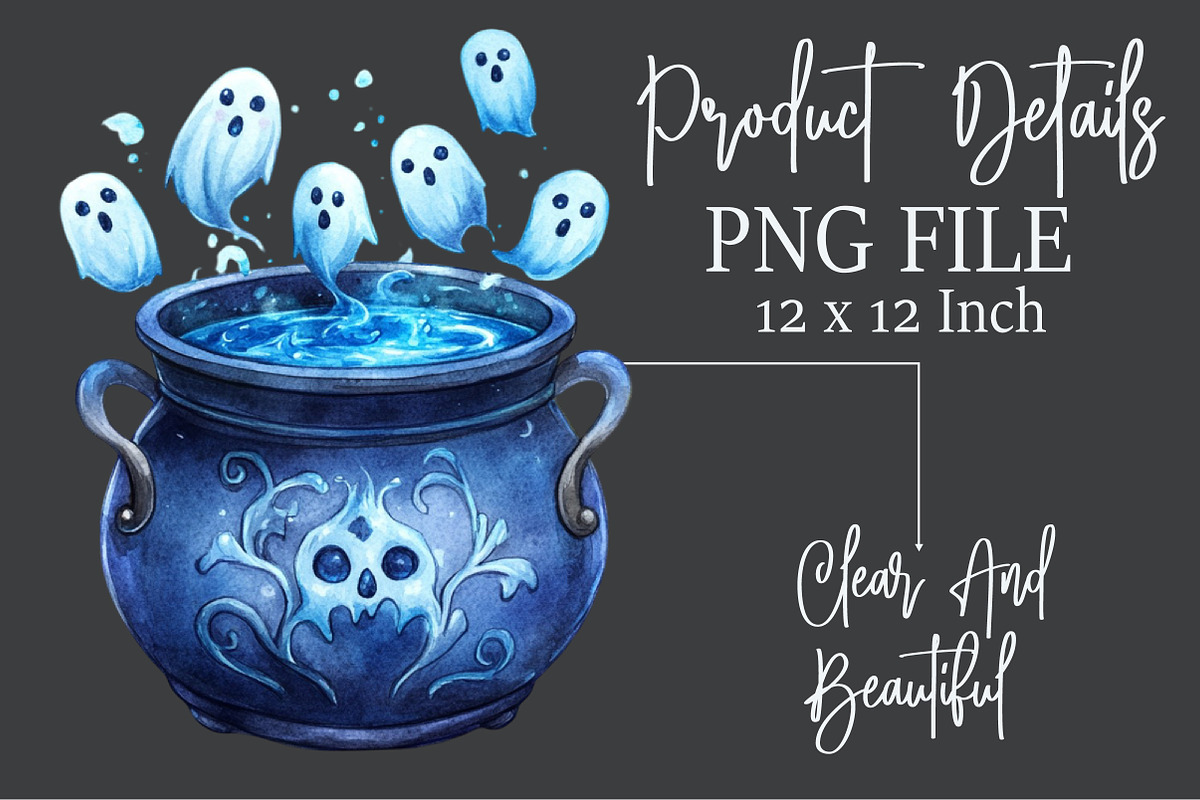 Watercolor Halloween Cauldron Clipar, an Illustration by Rose Art (Photo 6 of 7)