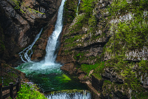 Amazing high Savica waterfall, a Nature Photo by Alpine Dreams