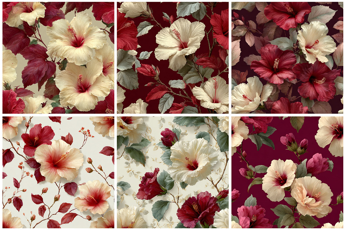 White Hibiscus Digital Paper, a Texture Graphic by CitraGraphics (Photo 5 of 7)