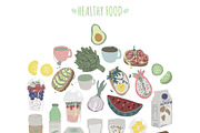 Healthy Food & People clipart Set, a Healthcare Illustration by Kaleriia (Thumbnail 2 of 13)