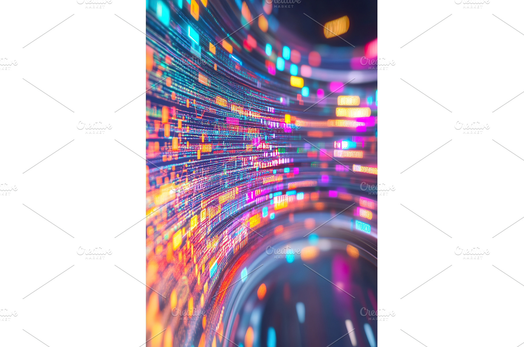 Bright multicolored streaming data, a Technology Photo by Lermont51