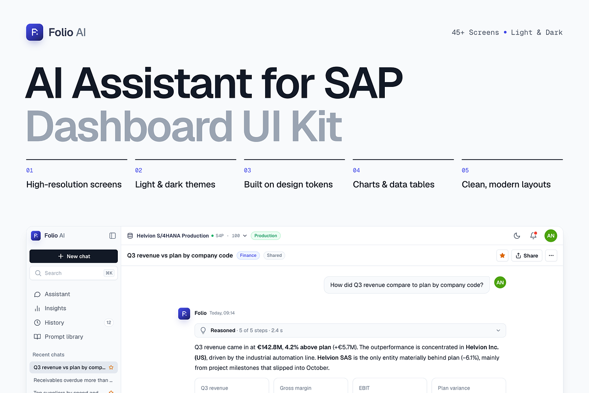 AI Assistant UI Kit for SAP/ERP, an UI Kit Template by keffidesign (Photo 1 of 6)