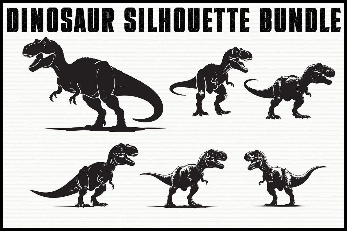 Dinosaur Silhouette Vector Bundle, an Illustration by jahid234 (Photo 1 of 7)