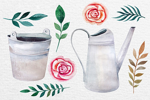 Watercolour Bouquets In The Pots