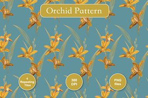 Orchid Botanical Pattern Bundle